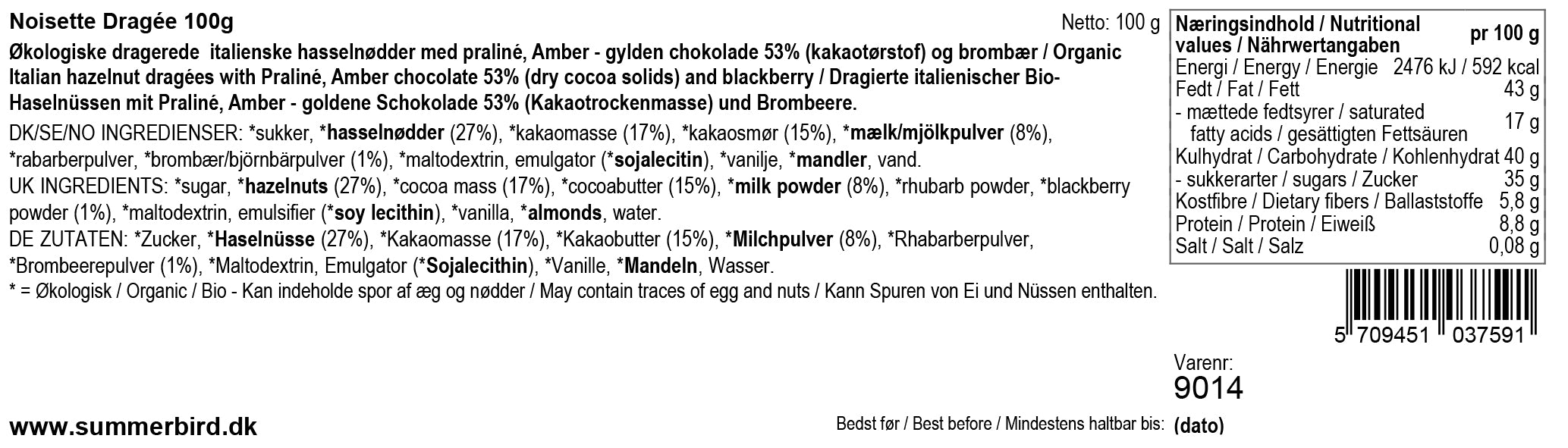 Amber Noisette, Hasselnødder Summerbird