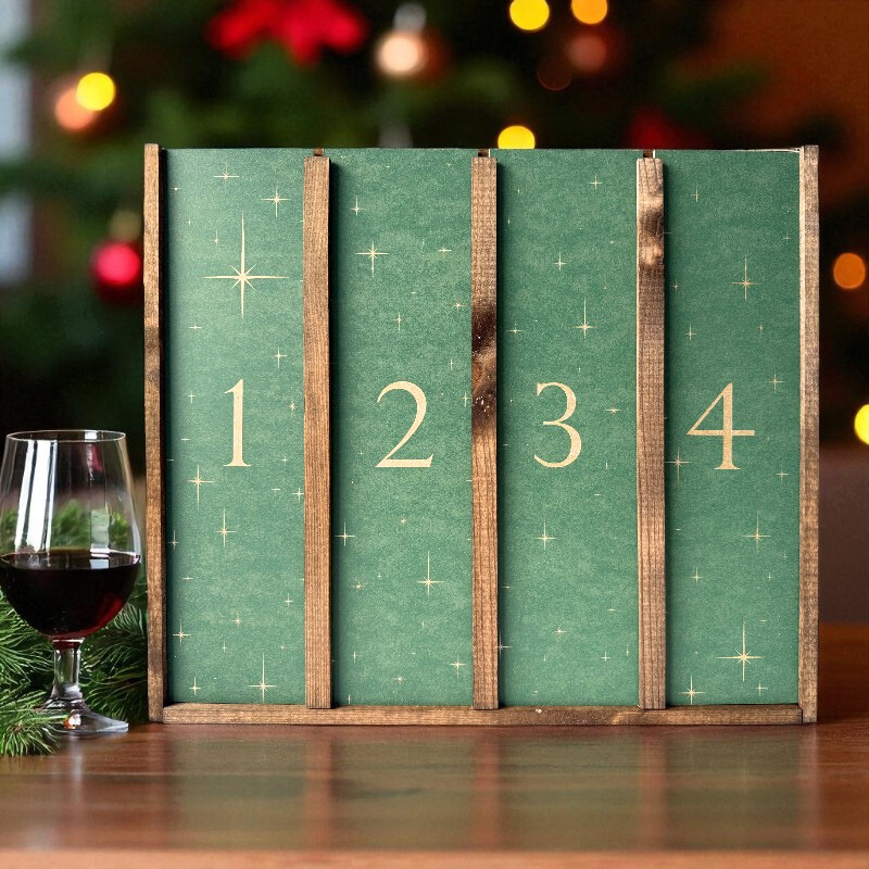 Adventskalender Julekalender med vin ; rødvin og portvin