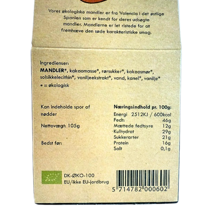 Brændte mandler med chokoladeovertræk