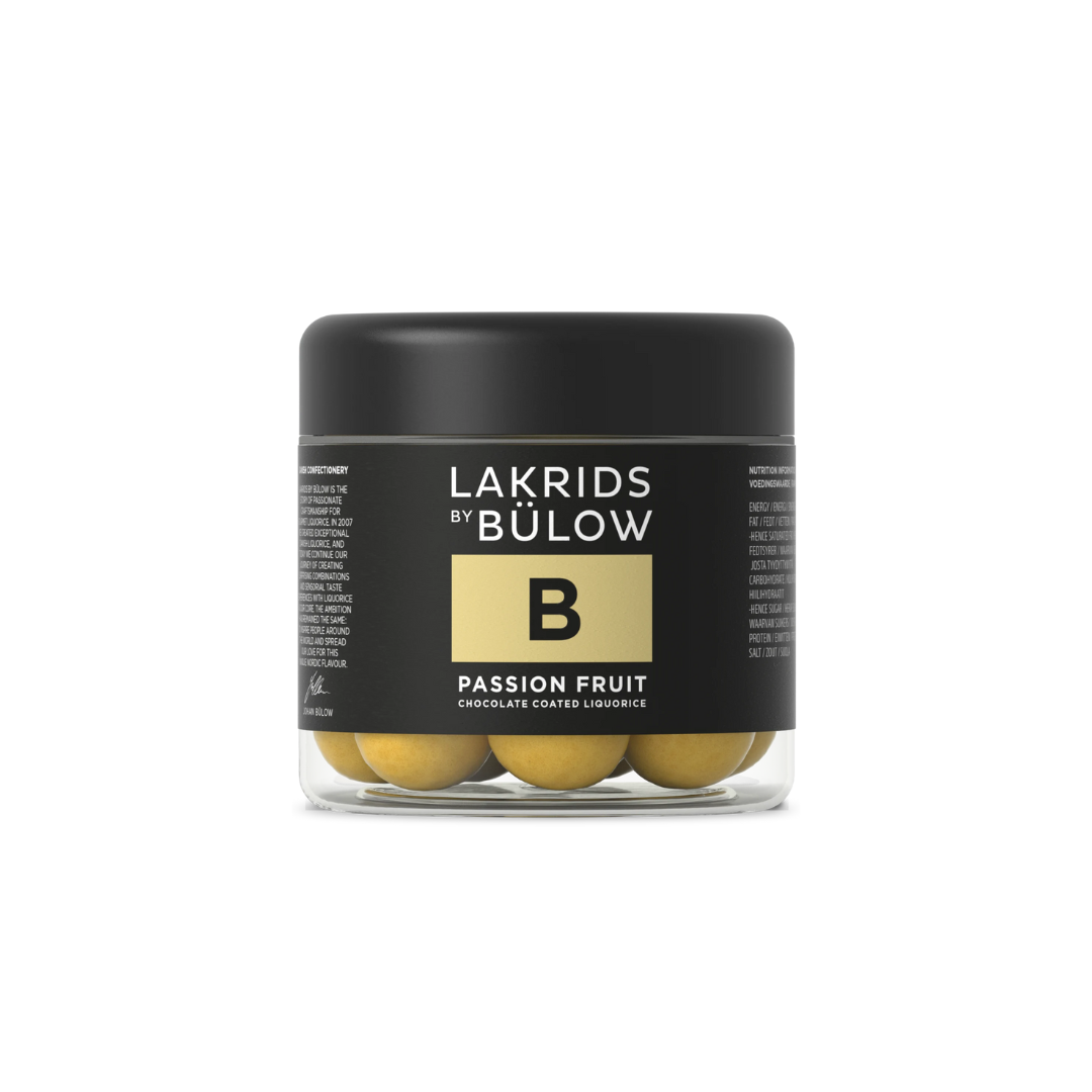 Lakrids med chokolade. Johan Bülow B Passion Frugt. Bestil online.