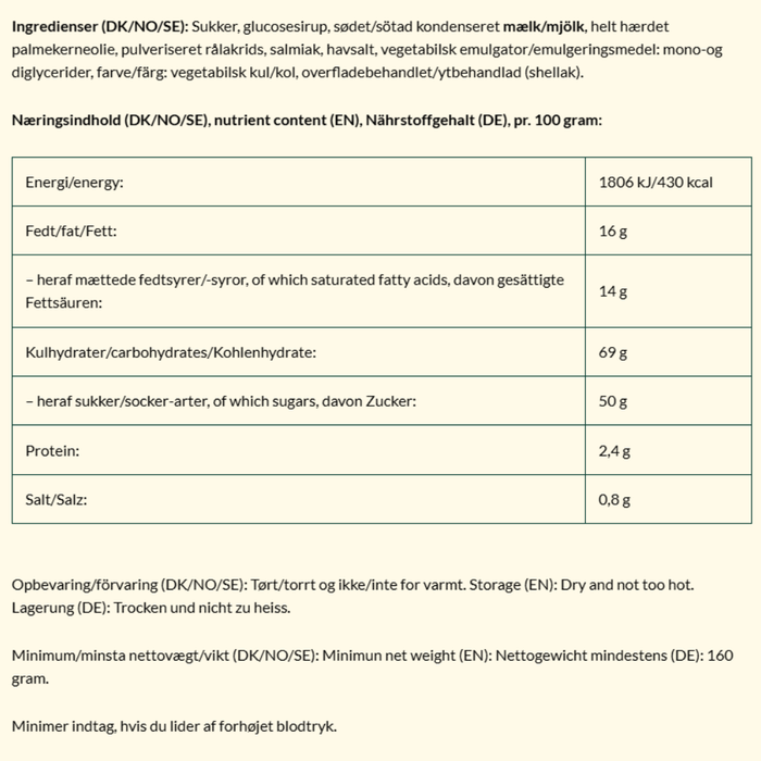Liquorice Letter fra Bagsværd Lakrids med 'Classic'-lakrids