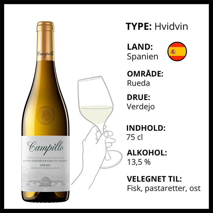 Hvidvin, Bodegas Campillo - Blanco Barrica (Spanien)