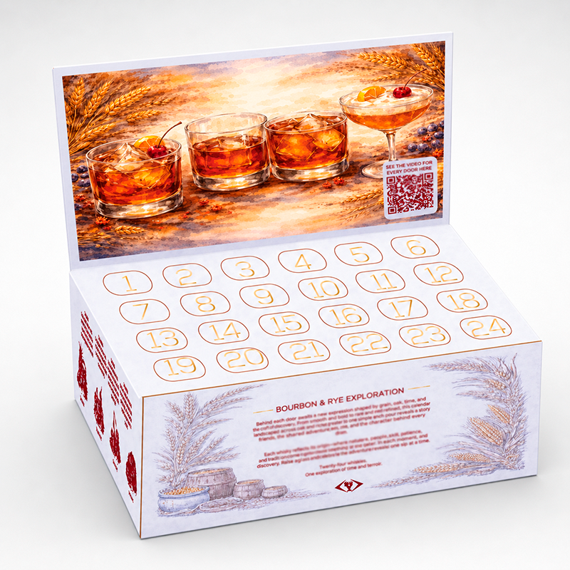 Whisky Julekalender - Bourbon & Rye 2026. Bestil hos Delikatessehuset