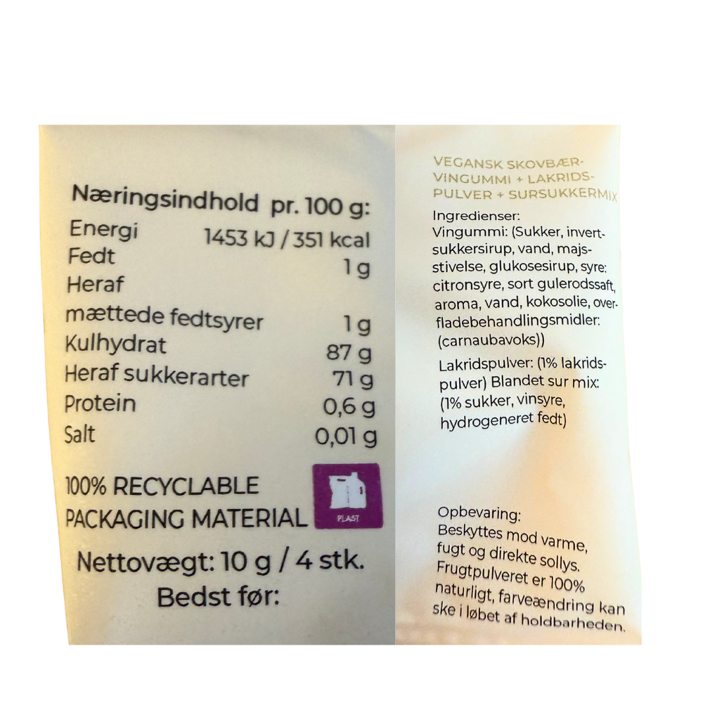 Flow Pack, Vingummi m. Syrlig skovbær & lakridspulver - Box The Original