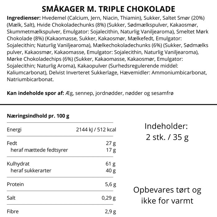 Småkager m. triple chokolade