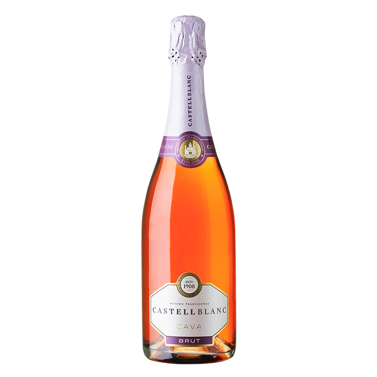 En flaske Castellblanc Cava Rosé Brut mousserende vin til gavekurve og festlige lejligheder.