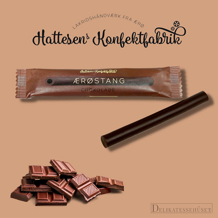 Hattesens Konfekfabrik, lakridsstang med chokoladekonfekt