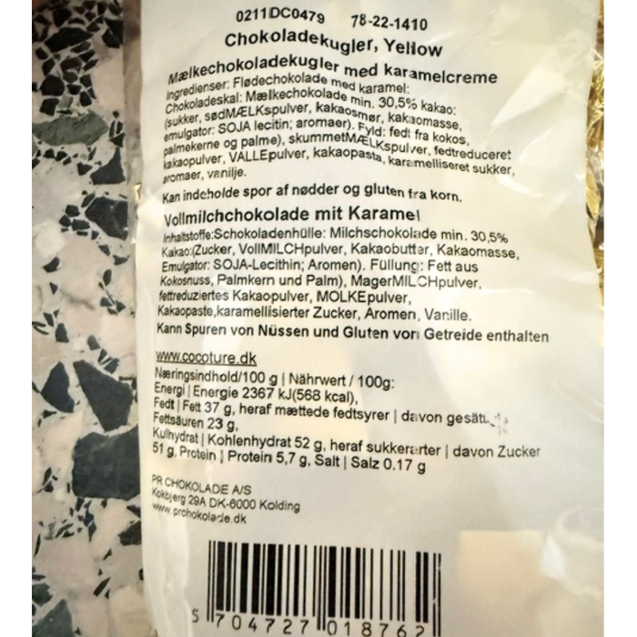STORKØB 1 kg Cocoture chokoladekugler | Karamelcreme - Guld