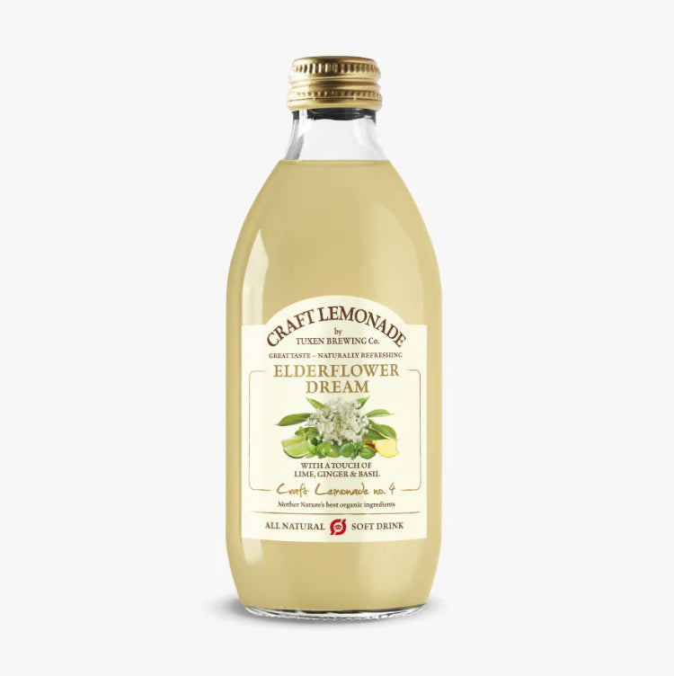 Craft Lemonade Elderflower Dream med hyldeblomst, lime og ingefær fra Tuxen Brewing Co.