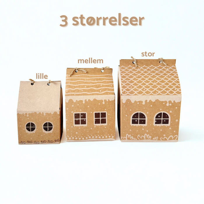 Kreativ DIY julekalender med søde huse til ophængning og fyld med gaver eller godter