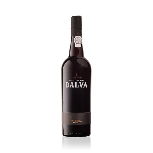 Flaske af Dalva Colheita 2004 – en tawny portvin med gylden farve og elegant årgangsetikette