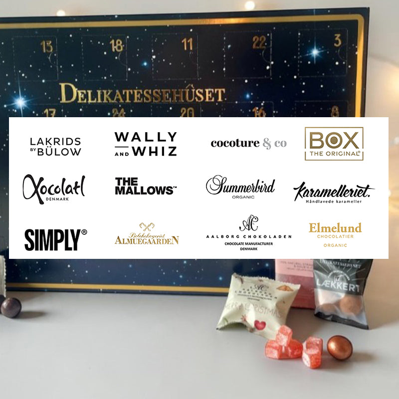 Julekalender fra Delikatessehuset med et udvalg af luksus gourmet brands