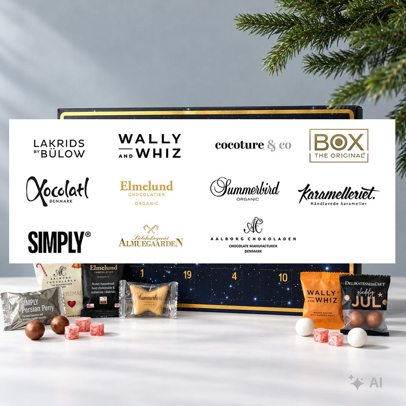 Julekalender fra Delikatessehuset med et udvalg af luksus gourmet brands