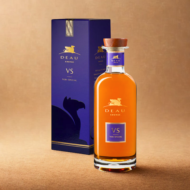 Deau VS Cognac – flaske med gylden cognac fra Premier Crus i gaveæske