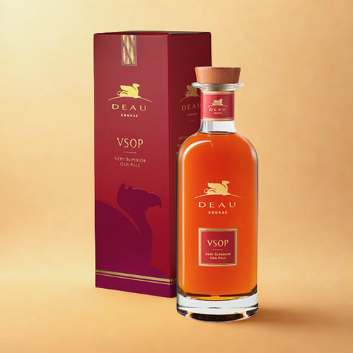 Deau VSOP Cognac – flaske med gylden cognac fra Premier Crus i gaveæske