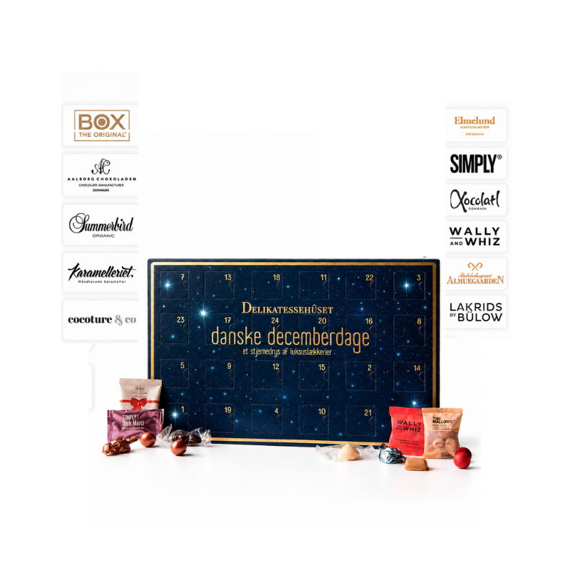 Julekalender fra Delikatessehuset med et udvalg af luksus gourmet brands