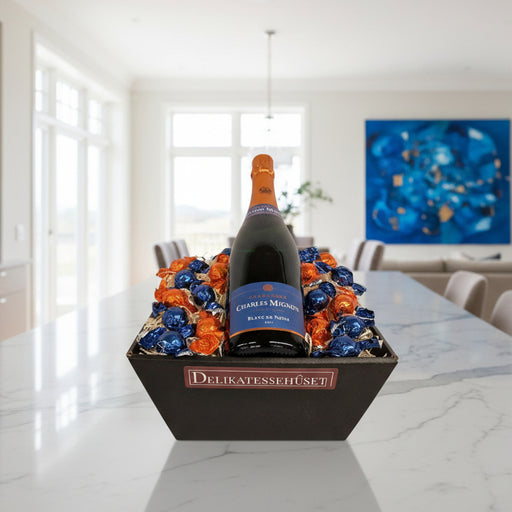 Champagnekurv med lækre chokoladekugler 