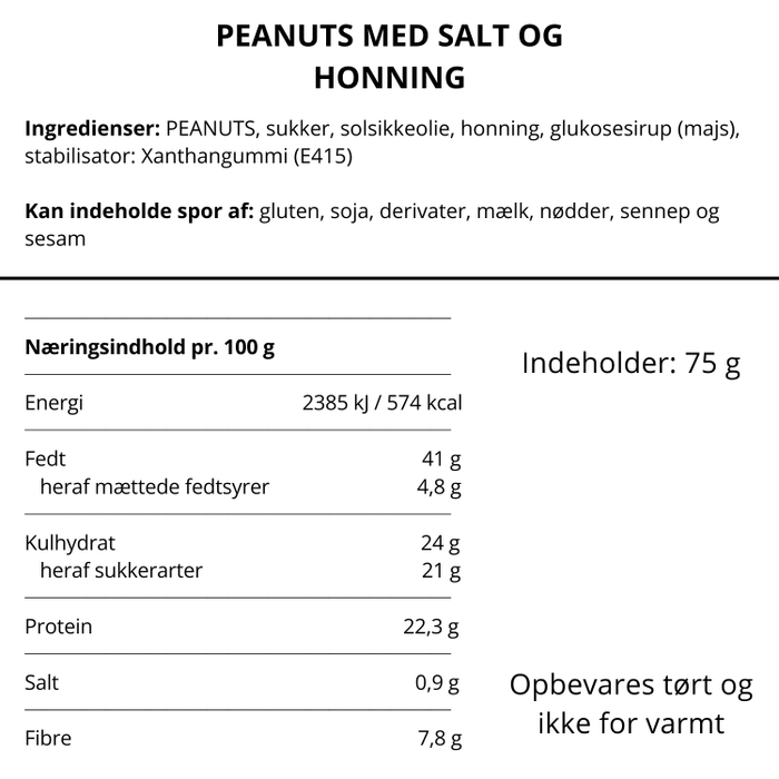 Salt- og honningristede peanuts - Nuts Original