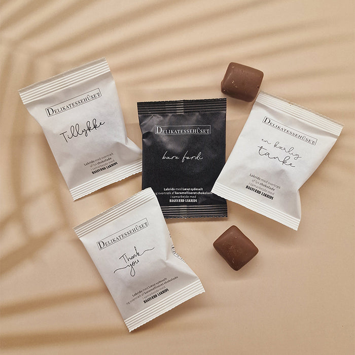 'thank you' - lakrids med chokolade fra Bagsværd Lakrids