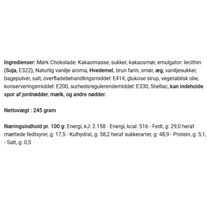 Cookie bites, Dark choc (stor) - Ejvinds