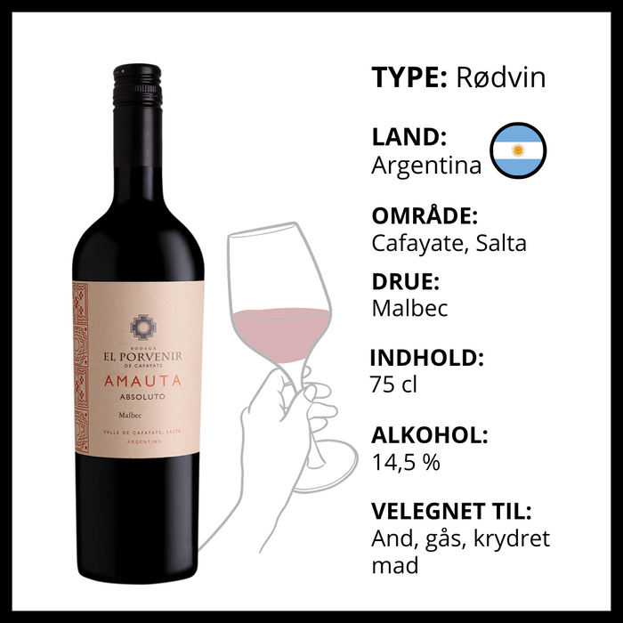 Rødvin, El Porvenir - Amauta Absoluto Malbec (Argentina)