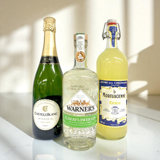 En frisk, sommerlig drinkpakke m. Hyldeblomst Spritz