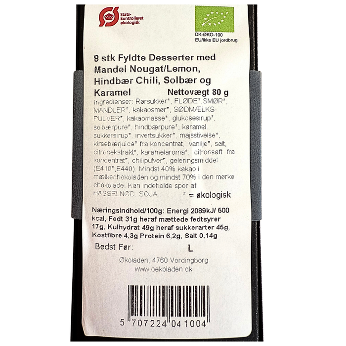 Gaveæske med 8 fyldte chokolader - Elmelund