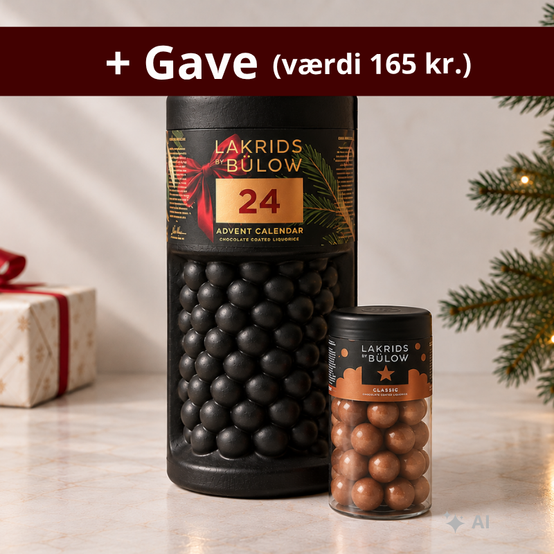 Lakrids by Bülow julekalender op til 4 personer - inkl. gratis bøtte Classic hos Delikatessehuset