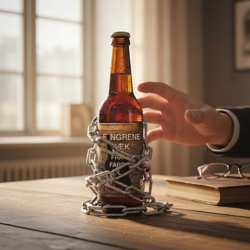 Sjov øl med motivet 'Fingrene væk fra fars øl'