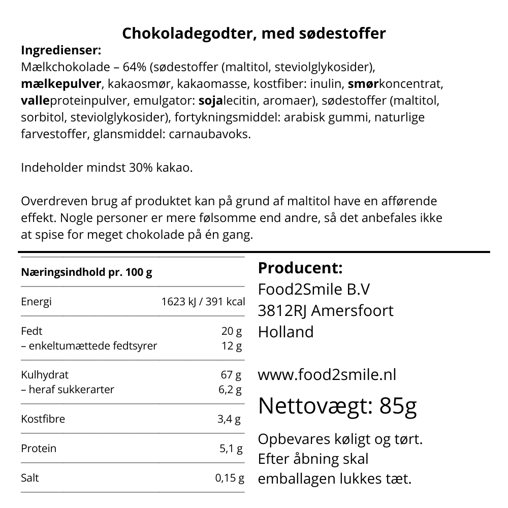 Chocosmiles - Uden tilsat sukker [DATO]