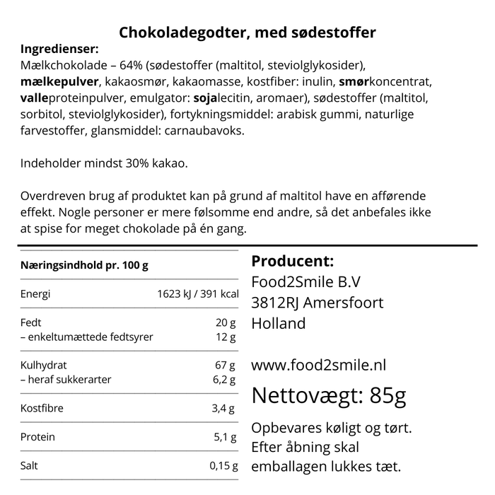 Chocosmiles - Uden tilsat sukker
