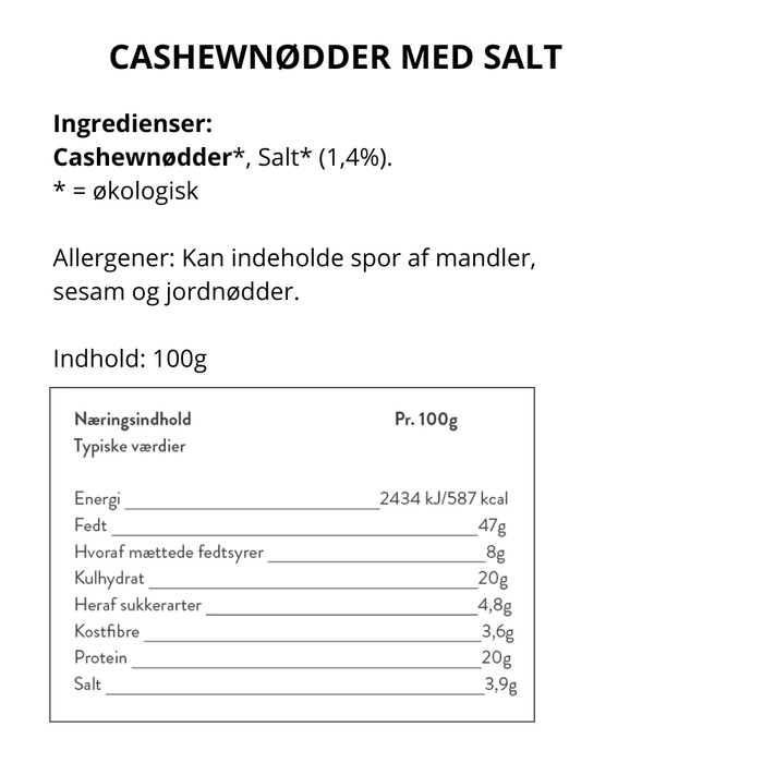 Saltede cashewnødder - Guru snack