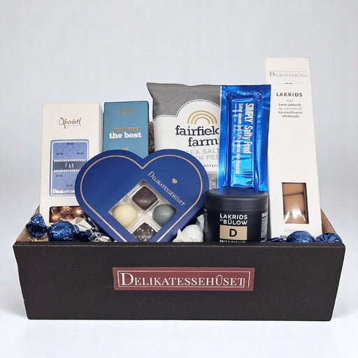 Gavekasse med slik og søde sager til Fars Dag. Send din far en overdådig gavehilsen i anledning af Fars dag. 