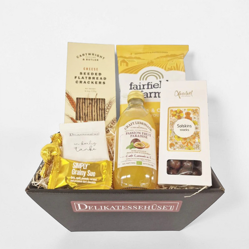 Solskinskurv fyldt med lækre smagsoplevelser, der bringer glæde og varme