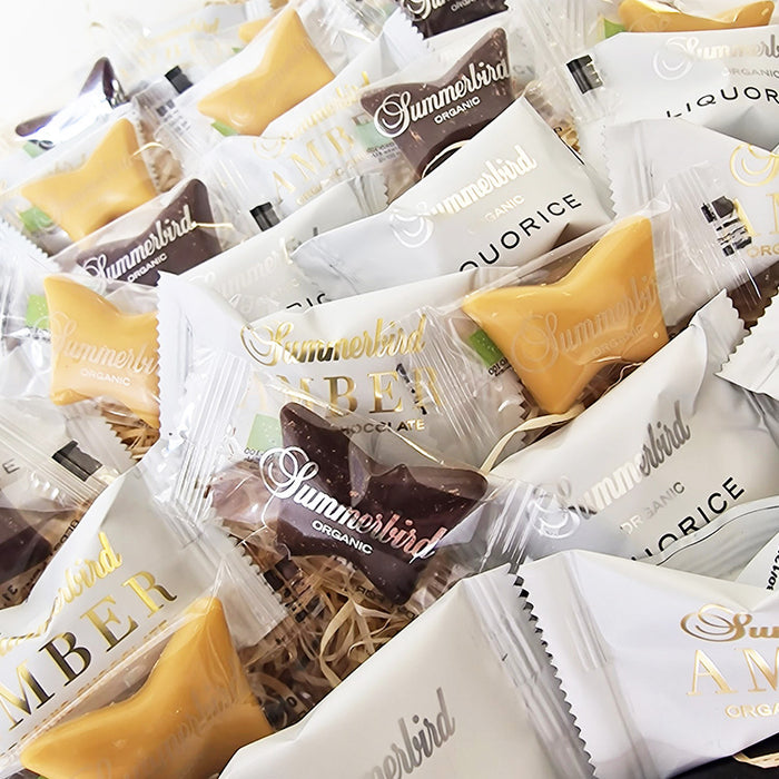 Gavekurv - med økologiske chokolader fra Summerbird Organic
