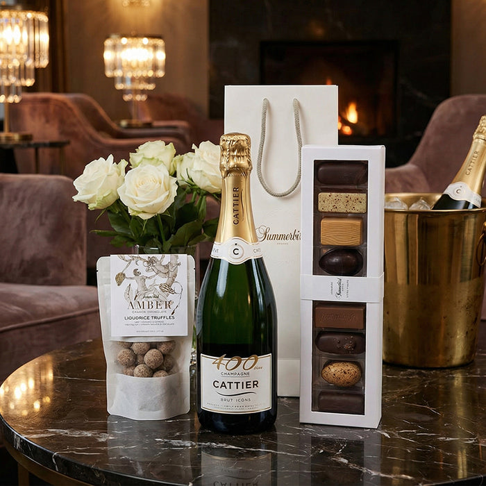 Chocolate & Champagne - gavepose med chokolade fra Summerbird