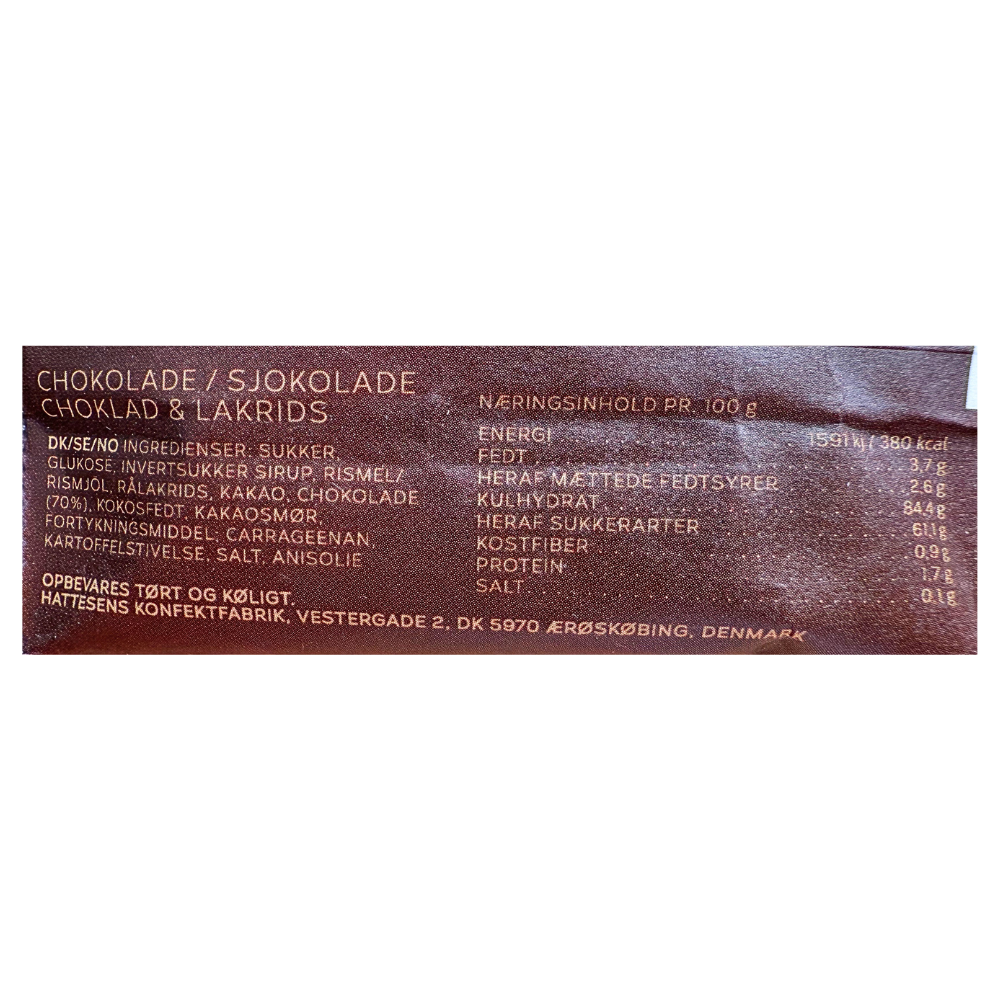 Mini Ærøstang med chokolade fra Hattesen's Konfektfabrik