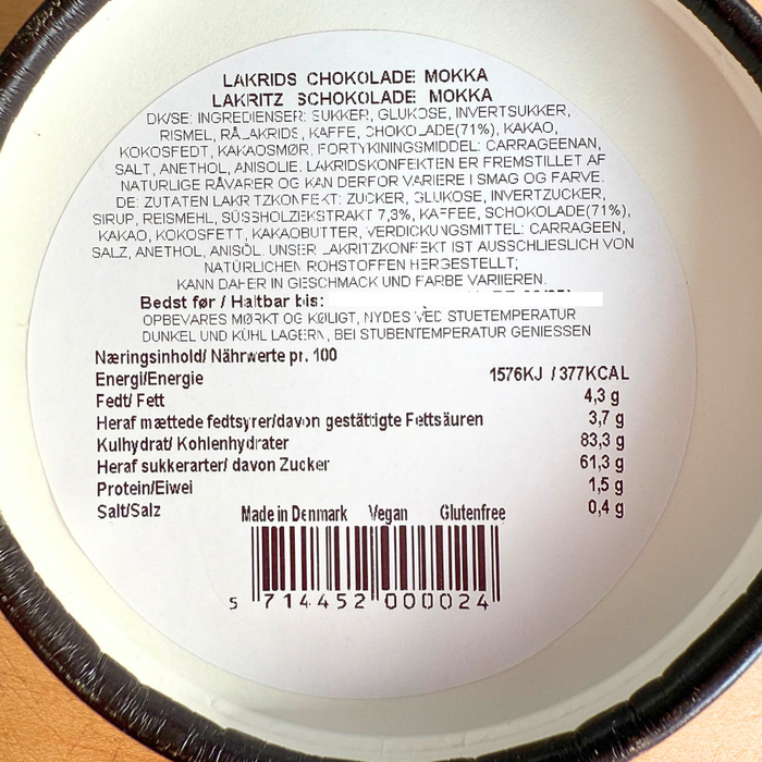 Håndlavet lakridskonfekt; mokka, chokolade & lakrids fra Hattesen's Konfektfabrik