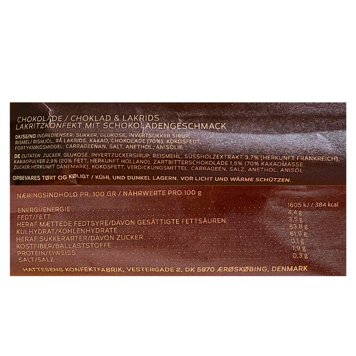 Ærøstang med chokolade fra Hattesen's Konfektfabrik