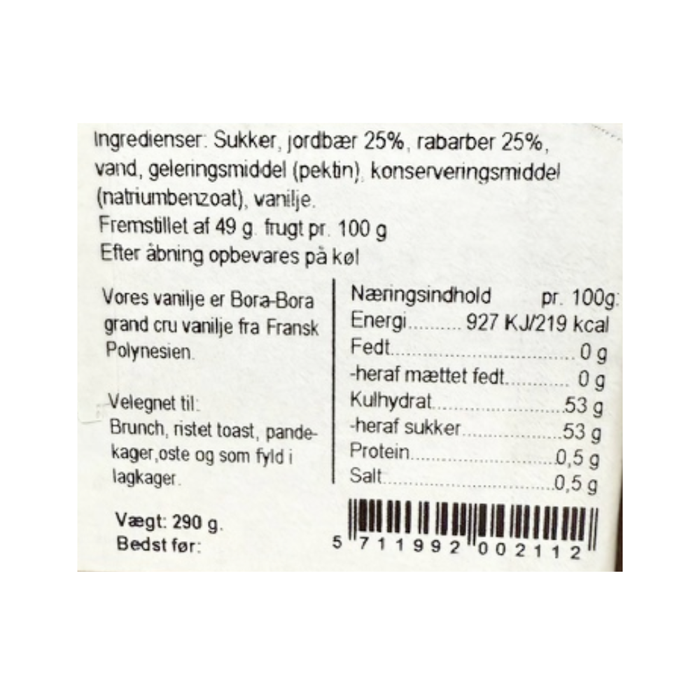 Marmelade med jordbær og rabarber - Hr. Skov