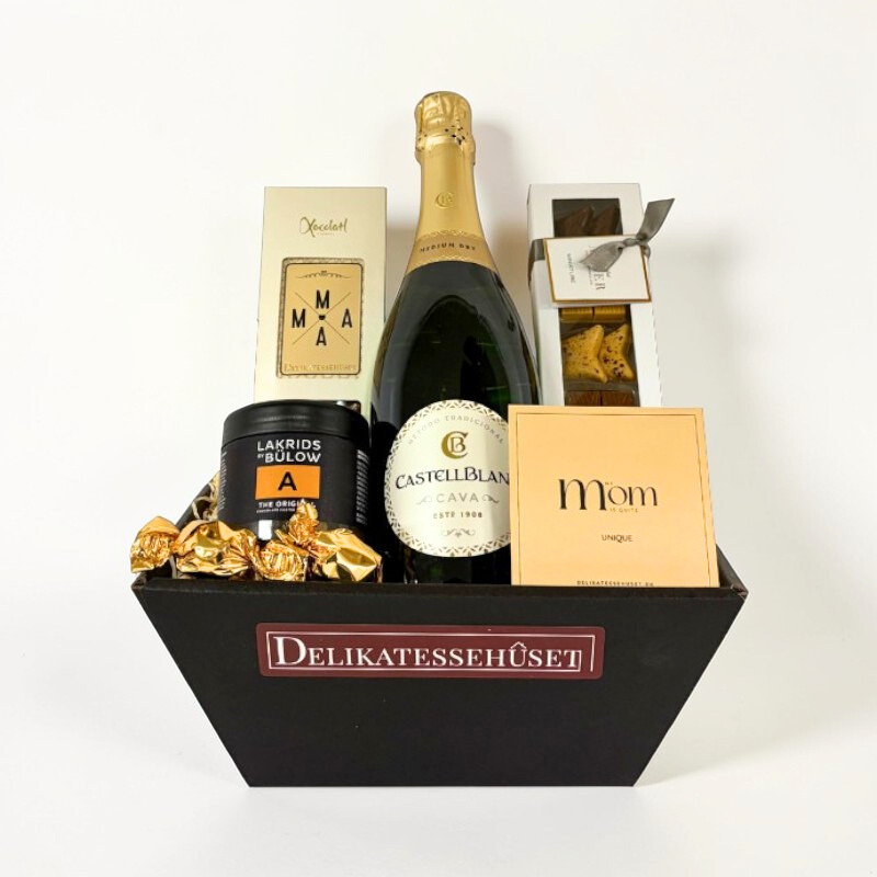 Gavekurv til mor med mousserende vin
