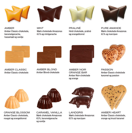 Refill julekalender fra Summerbird med 48 økologiske chokolader til Chiffoniere eller lav-selv pakkekalender.