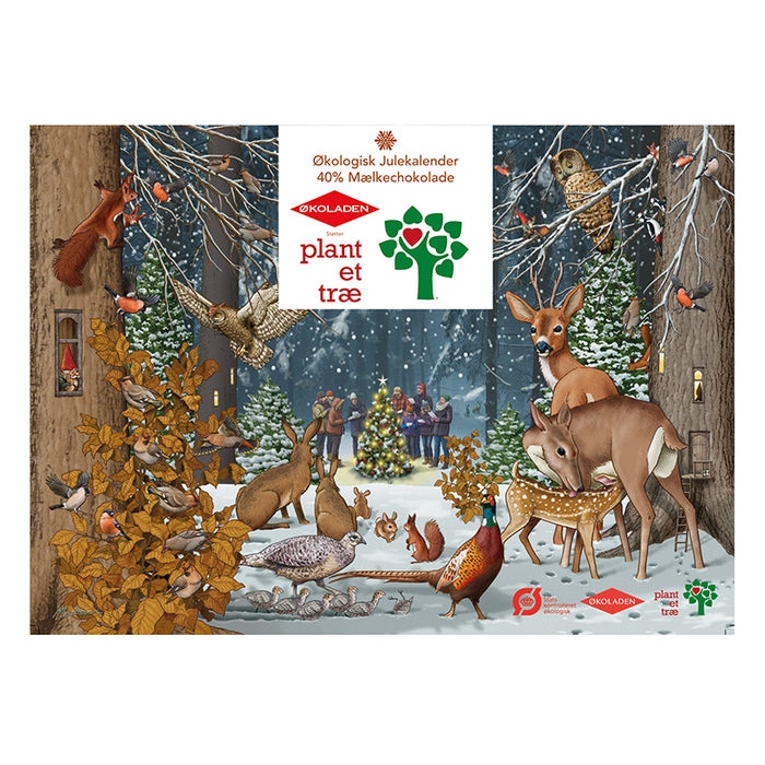Julekalender fra Økoladen med mælkechokolade
