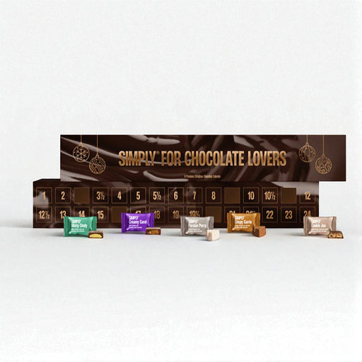 Julekalender fra Simply Chocolate. Simply for Chocolate Lovers. Bestil online ved Delikatessehuset.
