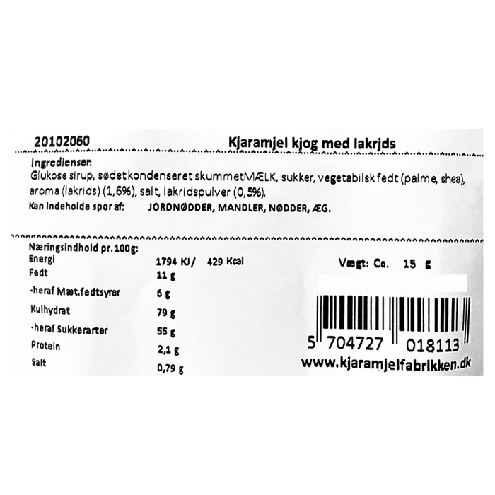 Flowpack Karamel m. lakrids - Kjaramjel Fabrjkken