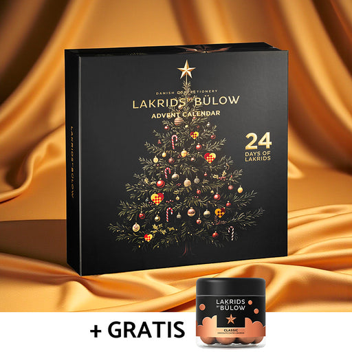Lakrids by Johan Bülow lakridsjulekalender med 24 låger, fyldt med dansk gourmetlakrids.