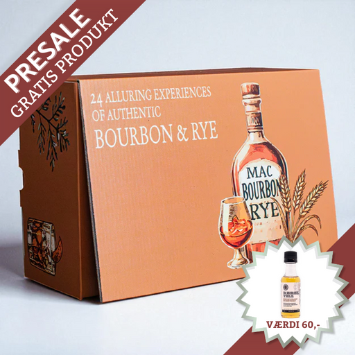 MacY julekalender med amerikansk-inspirerede whiskyer – 24 låger med Bourbon og Rye, daglige smagsoplevelser og QR-kode til viden og videoer om hver whisky	