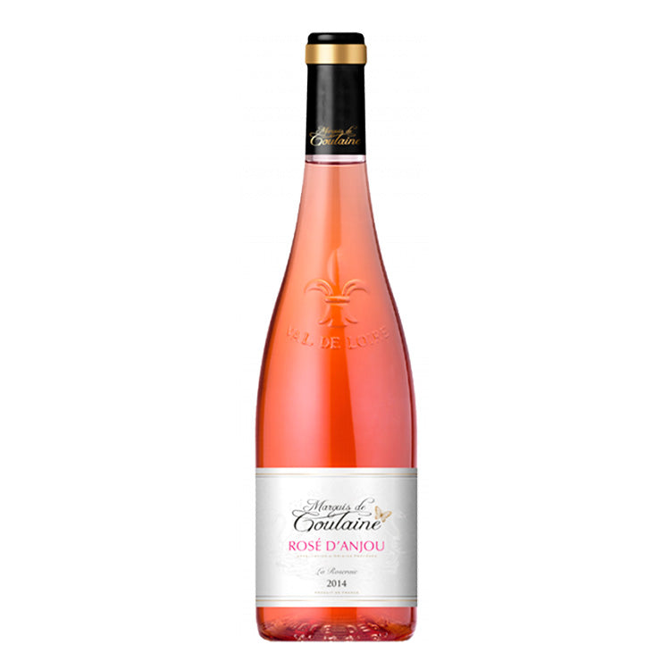 Flaske med Marquis de Goulaine Rosé d'Anjou vin fra Loire-dalen hos Delikatessehuset.