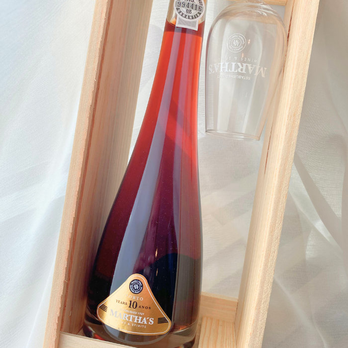 Portvin fra Martha’s – 10 års tawny i gaveæske med smageglas