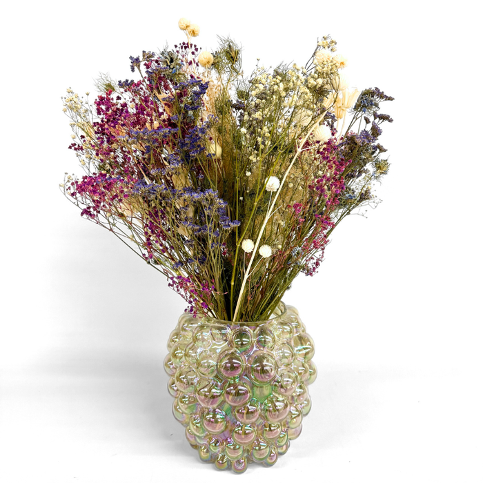 Sommerinspireret evighedsbuket Miss Anna i farverige florale nuancer